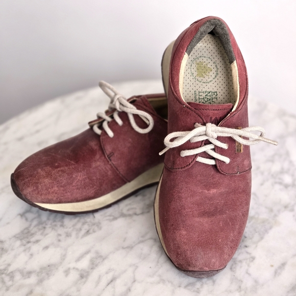 EL NATURALISTA Burgundy Leather Sneakers 37 Very Good Condition - Picture 1 of 9